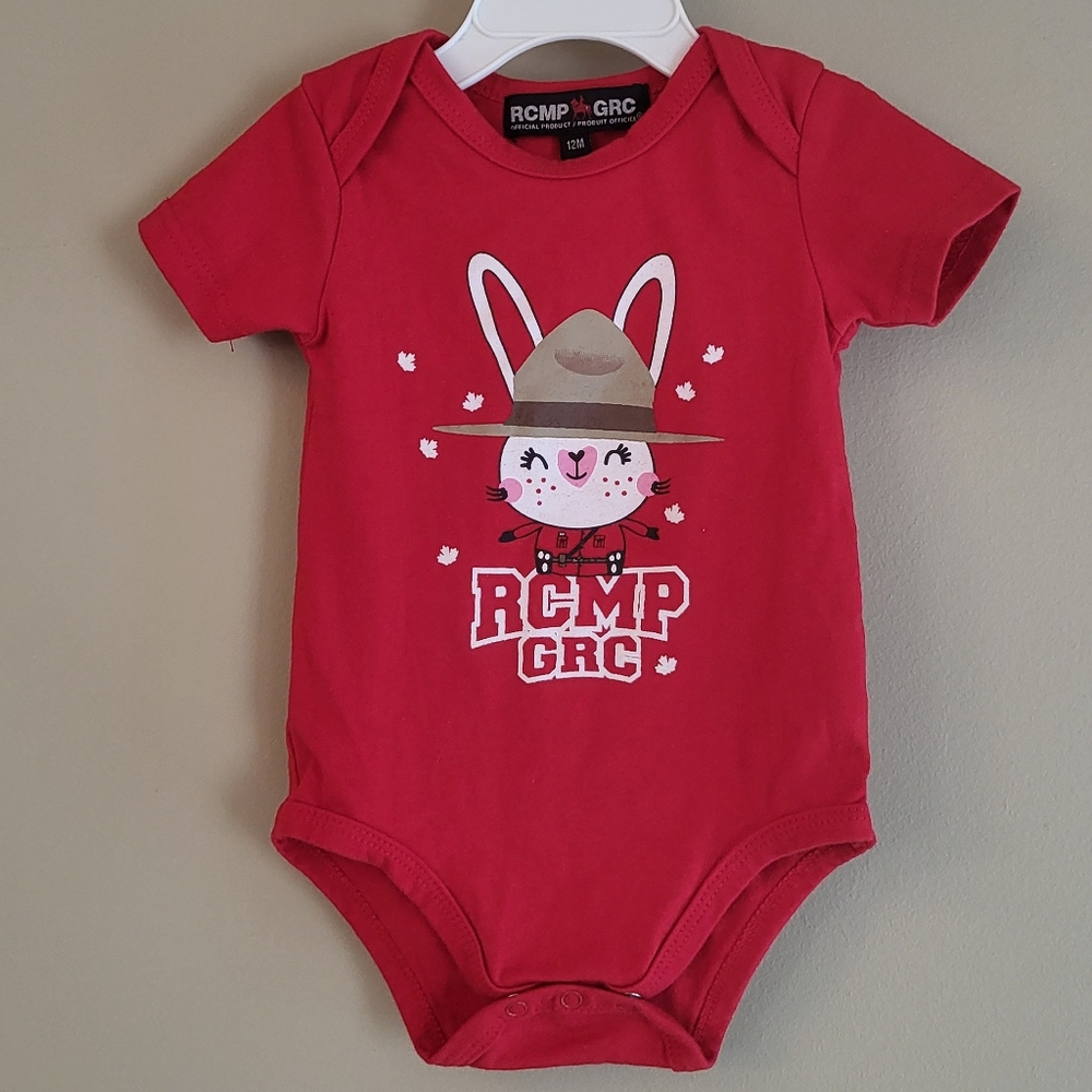 Red RCMP short sleeved onesie/bodysuit